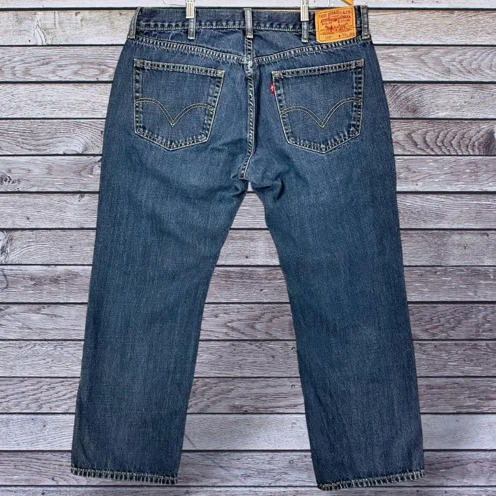 VTG 2000's Levi's 559 Men's Jeans Relaxed Straight Dark wash W38 X L30‎ Y2K